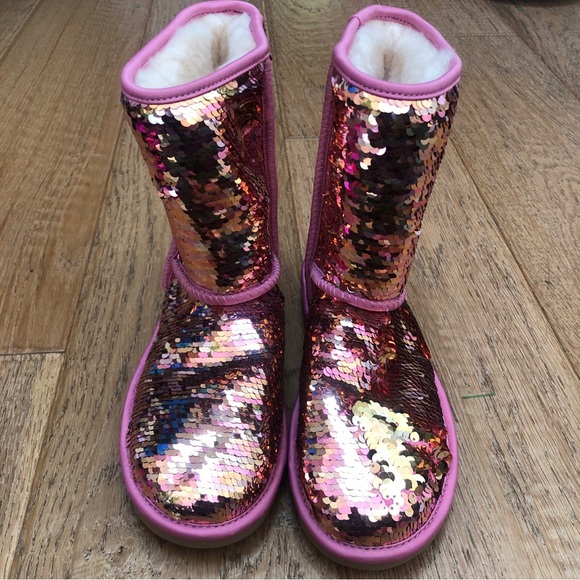 UGG Shoes - New UGG Classic Short Sequin Boot, Pink Sparkly Boots, UGGs w Sequins, …